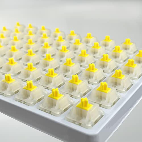 kutethy Gateron Milky Yellow Pro V2 Switches, Pre-lubed Linear 5 pin for All MX Mechanical Keyboard (108PCS, Milky Yellow Pro) - color: Milky Yellow Pro V2, size: 108pcs