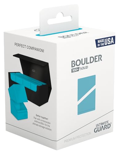 Ultimate Guard Boulder Solid 100+, Deck Case for 100 Double-Sleeved TCG Cards, Turquoise, Secure & Durable Storage for Trading Card Games, No Transparency - color: Turquoise