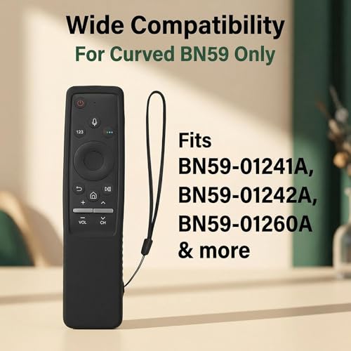 2 Pack Protective Silicone Remote Case Cover Compatible with Samsung Smart TV Remote BN59 Series, Anti-Slip Shockproof Sleeve Skin (Black) - color: Black