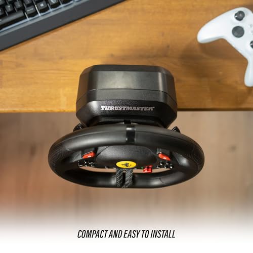 Thrustmaster T98 X Ferrari Licensed Racing Wheel & Pedal Set - XBOX & PC | 240-degree rotation, bungee-cord resistance, paddle shifters, 3 driving modes, Hall-Effect sensors, tool-free desk clamp - style: Xbox | PC