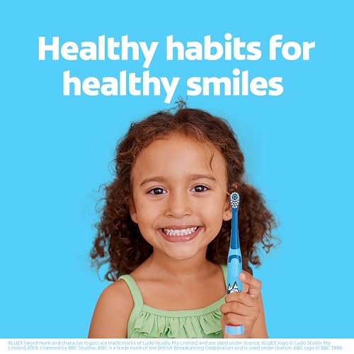Colgate Kids Bluey Toothbrush and Kids Toothpaste Gift Set, Includes Bluey-Themed Battery Toothbrush, 2 Bubblegum Flavored Fluoride Toothpastes, and 2 Manual Toothbrushes - style: Bluey