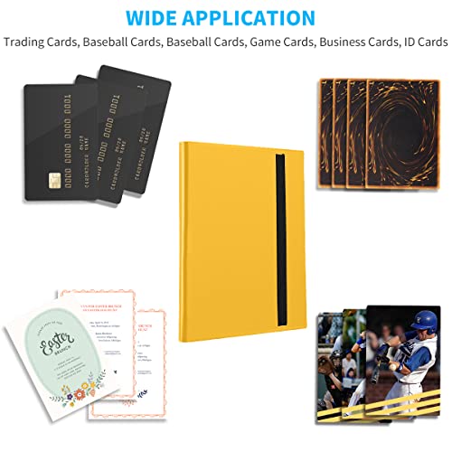 Upgraded 9 Pockets Trading Card Collection Binder, 360 Book Holder Album for Yugioh, MTG, TCG, Magic, Sports Cards - Yellow - color: Yellow