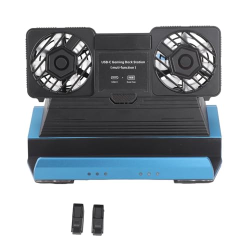 9 in 1 Docking Station for Steam Deck, Rog Ally X, Legion Go, Claw, Gaming Console Dock with Detachable Dual Cooling Fan, 4 USB Ports, 100W PD Charging