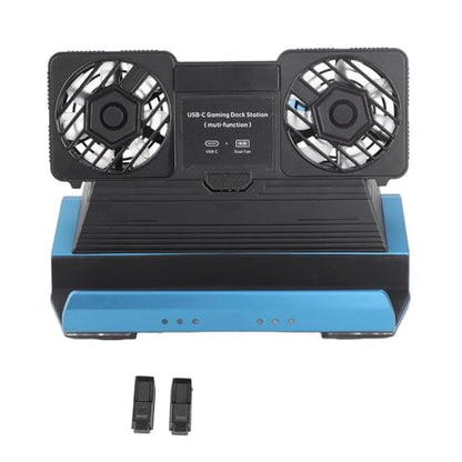 9 in 1 Docking Station for Steam Deck, Rog Ally X, Legion Go, Claw, Gaming Console Dock with Detachable Dual Cooling Fan, 4 USB Ports, 100W PD Charging