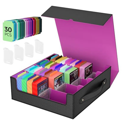 MTG Deck Boxs, Trading Card Storage Box, Card Storages Boxes, bulk card storage, Commander Decks Boxes, Sports Cards Storages, Mtg Commander Deckes Boxes,Deck Boxss Mtg (Black and Purple)