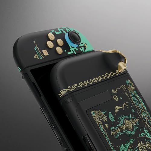 eXtremeRate DIY Replacement Shell Buttons for Nintendo Switch 2, Full Set Back Plate Controller Housing with Buttons for Switch 2 Handheld Console & Joycon 2 - Deluxe Version - Totem of Kingdom Black - color: Glow in Dark - Totem of Kingdom Black