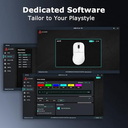 AJ159P MC Wireless Gaming Mouse, 12000 DPI, Tri-Mode 2.4G/Bluetooth/Wired, Magnetic RGB Charging Dock, 56g Ultra-Light, Programmable 6 Buttons - Perfect for Gaming, Work & Travel (White) - color: White
