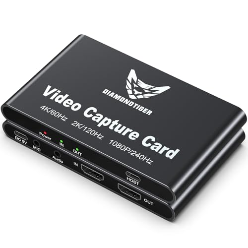 4K60Hz Capture Card 1080P240Hz VRR Passthrough PS5 Xbox | Lag-free HDR audio video recorder device with 3.5mm ports & USB 3.2 fast-charging support - size: 4K 60Hz Black