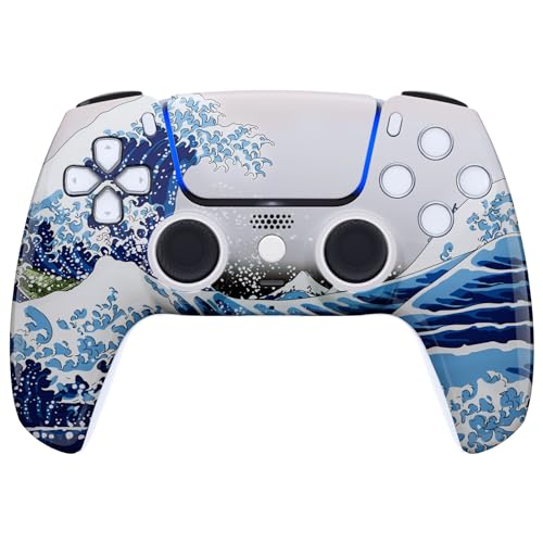 MODDEDZONE M Series Custom controller for PS5 - Wireless, OEM-Quality Custom Designs for Playstation 5 Controller- Diverse & Unique Styles for Enhanced Gaming (Wave) - color: Wave