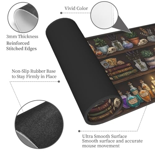 Extended Gaming Mouse Pad, Large Mouse Mat, XL Desk Pad for Keyboard and Mouse, Non-Slip Rubber Base & Stitched Edges for Gamer Office 31.5x11.8 in - color: 13