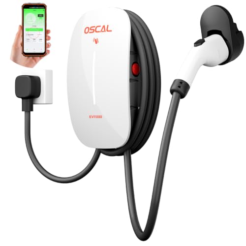 EV11000 Level 2 EV Charger 48 amp 11000Kw Home EV Charging Station | Suitable for 99% Vehicle Models, 16.5ft Cable, WiFi (2.4GHz) Smart App, Weatherproof Indoor/Outdoor IP65, 11kW Fast Charing