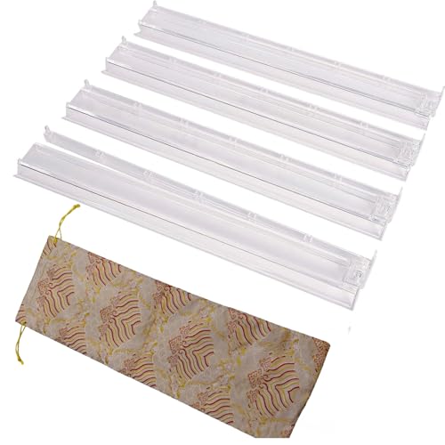 4-Piece Transparent Mahjong Racks with Pushers Set – One-Piece Mahjong Racks & Pushers, Classic American Mahjong Tile Game Accessories, Rotating Mah Jongg Accessories for Smooth Play