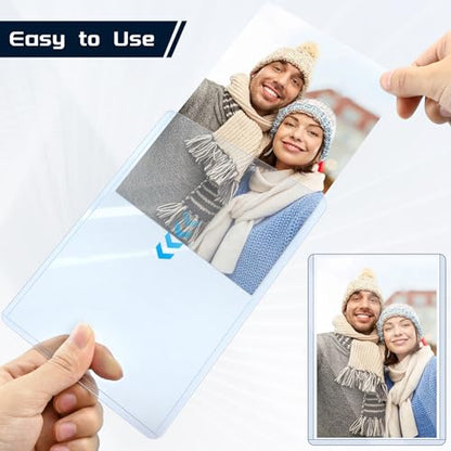 15 Pack Post Card Photo Top Loaders 4 x 6 Inches Hard Plastic Cards Sleeve Protectors Rigid Photo Plastic Sleeves for Trading Cards, Baseball Cards, Postcards