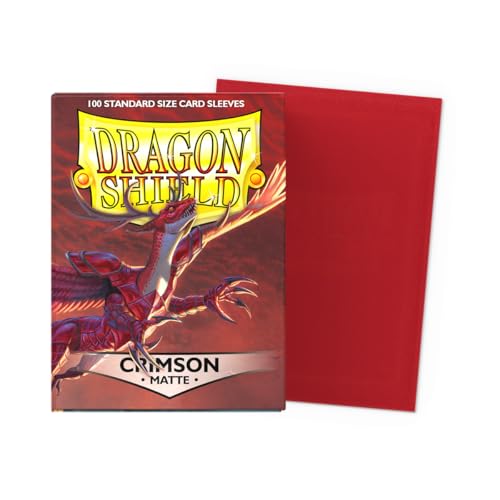 Dragon Shield | Standard Size Card Matte Sleeves | 100 CT - Smooth & Tough Premium TCG Sleeves | Compatible with Pokemon, Flesh & Blood, One Piece & Magic the Gathering | Crimson - Matte - color: Crimson