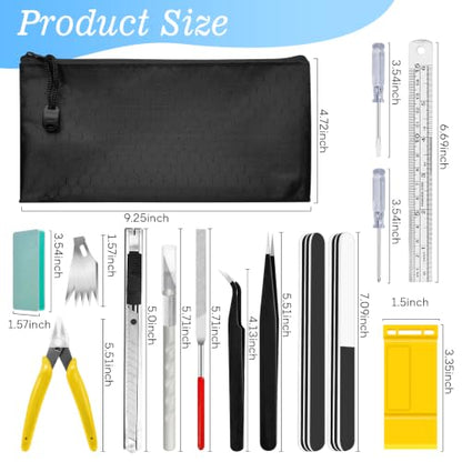 Gundam Model Tool Kit, Hobby Building Tools Kit, 20PCS Basic Gunpla Tool Kit Hobby Making, Gundam Accessories Metal Earth Tool for Gunpla Basic Model Assembling Repairing Fixing DIY