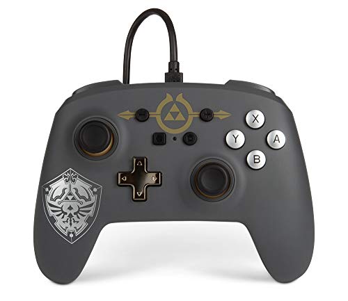PowerA Enhanced Nintendo Switch and Switch 2 Wired Controller - Hylian Shield, Officially licensed - color: Hylian Shield