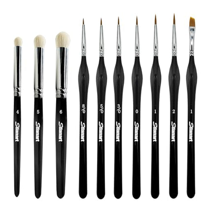 Sdanart 10 PCS Miniature Paint Brushes Drybrush Set,Detail Paint Brushes | Hobby Dry Paint Brush, Advanced Model Paint Brush for Tabletop Wargames Miniature Acrylic Watercolor Oil Painting，40k