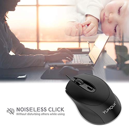 YUMQUA Computer Mice Wired 12 Pack, USB PC Mice Bulk with Cord, Office Home Classroom Silent Optical Corded Mouse with 2 Adjustable DPI, for PC Desktop Computer Mac Laptop - size: 12Pack