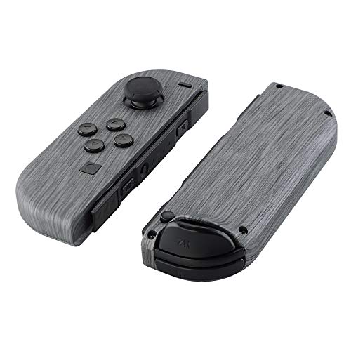 eXtremeRate DIY Replacement Shell Buttons for Nintendo Switch & Switch OLED, Brushed Silver Soft Touch Custom Housing with Full Set Button for Joycon Handheld Controller - Console Shell NOT Included - color: Brushed Silver