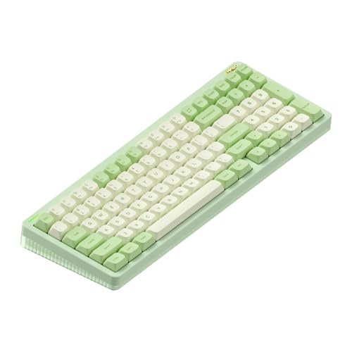 nuphy Halo96 V2 Wireless Mechanical Gaming Keyboard, Gasket Structure, 96% Hot Swappable, 99 Keys RGB Backlit, Bluetooth/USB-C/2.4GHz, Raspberry Switches (46gf), Green - color: Green, size: Raspberry (46gf)