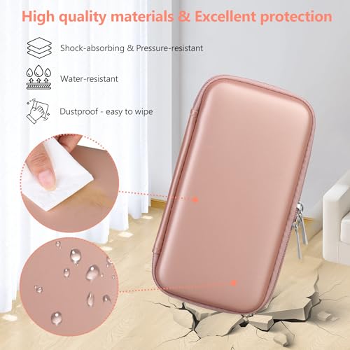 Supmay Hard Carrying Case Compatible with Nintendo DS Lite NDSL, Gameboy Advance Games Storage Holder Travel Bag with Mesh Pocket for USB Charging Cable, Stylus, Earphones, Game Cartridge, Rose Gold - color: Rose Gold+Black