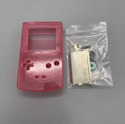 IPS Housing Shell Cover with Buttons Conuctive Pads Screws for Gameboy Color GBC Console (Clear Pink) - color: Clear Pink