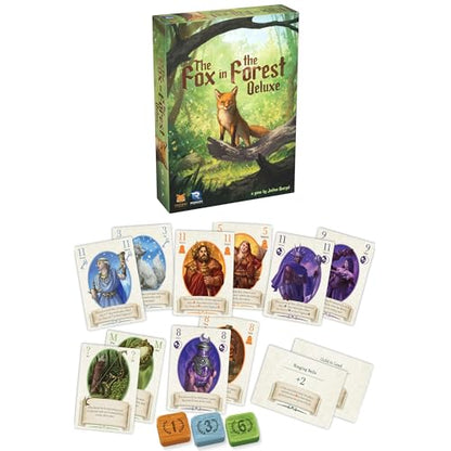 Renegade Game Studios Fox in the Forest Deluxe 2 Player Trick-Taking Game | Fairy Tale Strategy Card Game with Foil Cards & Acrylic Tokens. Features 3 Modules and Premium Components for Couples - style: Deluxe