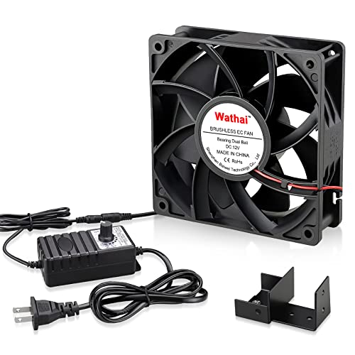 Wathai doorway corner fan for moving heat wood stove doorway air fan | Dual Ball AC 110V 240V 120mm x 38mm Muffin Fan with Variable Speed Controller for Fireplace, Network Cabinet - style: 1238