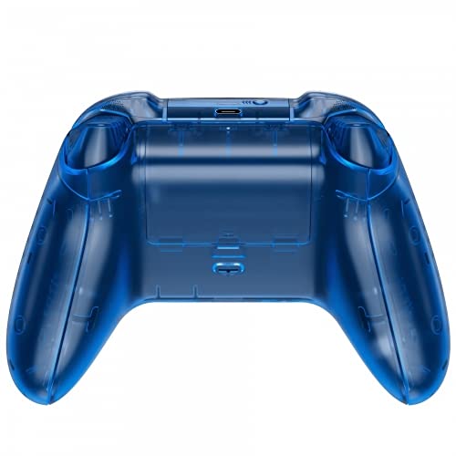 MODDEDZONE Custom Wireless UNMODDED Controller for Xbox One S/X and PC with Exclusive and Unique Designs - The Perfect Gaming Gift for Enthusiasts, Expertly Crafted in the USA - Clear Blue Full - color: Clear Blue Full