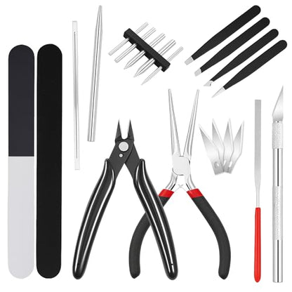 Mandala Crafts 22 PCS 3D Metal Model Tool Sets with Pliers, Knife, Bending and Twisting Tools, Winding Rod - Professional Model Building Set for Assembling Miniatures Mecha Cars Jigsaw Puzzles - style: 3D Metal Model Puzzle Tool 25 PCs