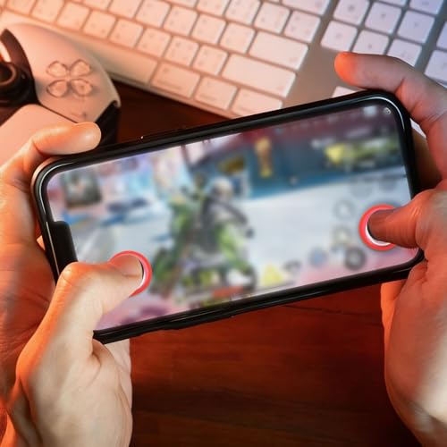 PATIKIL 4 Pcs Mobile Phone Game Joystick, Frosted Spiral Game Control Touch Screen Joystick with Storage Box for Mobile Tablet Smart Phone, Red - color: Red
