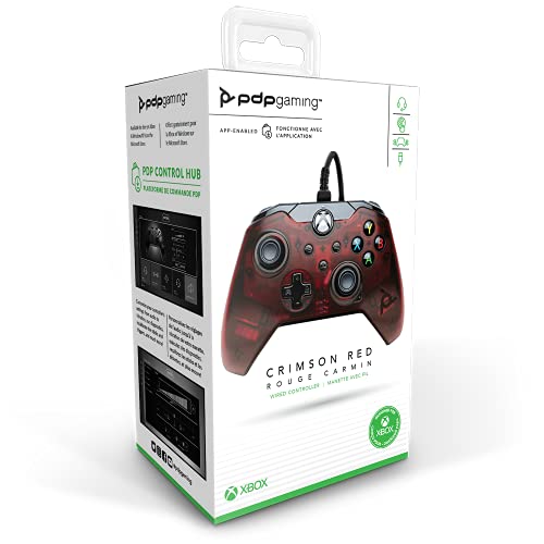 PDP Wired Game Controller - Xbox Series X|S, Xbox One, PC/Laptop Windows 10, Steam Gaming Controller - USB - Advanced Audio Controls - Dual Vibration Videogame Gamepad - Crimson Red - color: Red