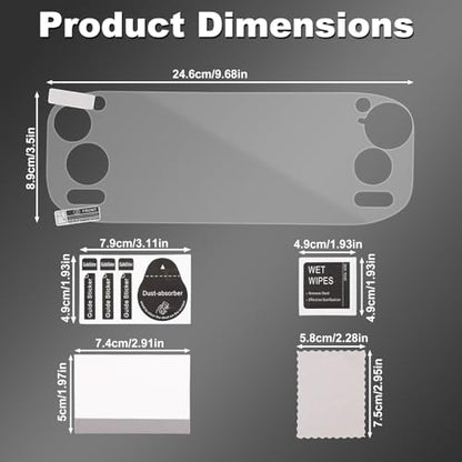 3 Sets Screen Protector for Handheld Game Console, PET Transparent Screen Protector Cover Accessories Includes Cleaning Cloth Scrapers Dust-Free Stickers & Alcohol Packets for AYN Odin 2 Portal