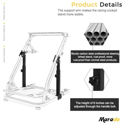 Marada Support Rods Suitable for 30 * 30mm Square Tube Wheel Stand Adjustable with Mounting Parts