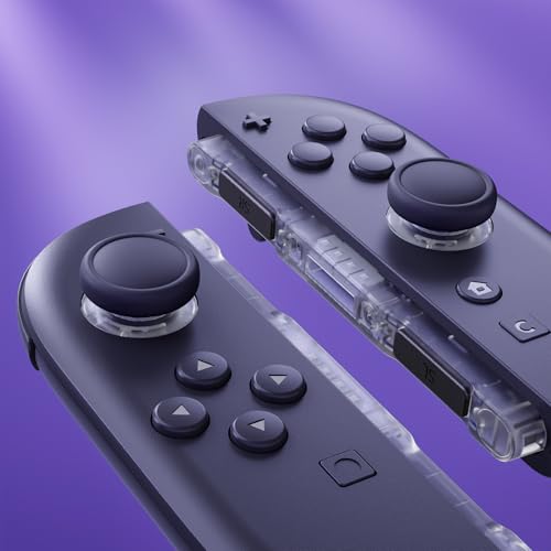 eXtremeRate Replacement 3D Joystick & Thumb Grips & Side Rail Shell Buttons for Nintendo Switch 2 JoyCon, Console Rail Stickers Controller Left Right Analog Stick Thumbsticks Caps for Switch 2 - Clear - color: Clear