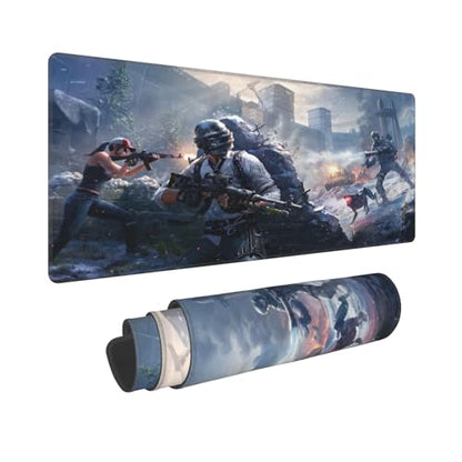XXL Gaming Mouse Pad 23.6x11.8 inch, Snowfield Assault Team Anime Theme Desk Mat, Ice Snow Battlefield Scene Large Mousepad,Fantasy Artistic Keyboard Mouse Mat (Snowfield Battle Team) - color: Snowfield Battle Team
