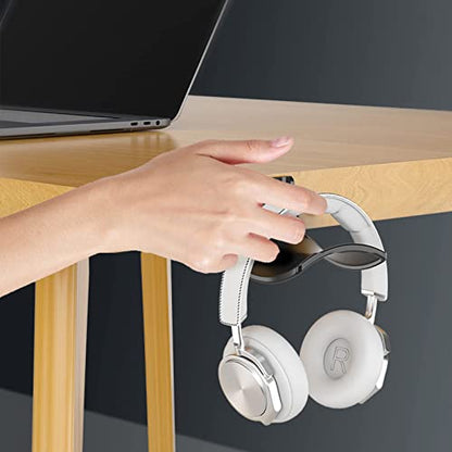 2-Pack Never Fall Headphone Hook Wall Mount Headset Holder White | Stand fixted with screws for airpods max sennheiser sony bose beats akg - color: White L(2 Pack)