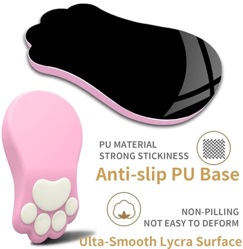L-SPOUTTO Ergonomic Mouse Pad with Wrist Rest,Pink Mouse Pad Wrist Support | Cute Cat Paw Comfortable Massage Design,Computer Pain Relief Mousepad with Non-Slip PU Base for Desk Laptop Gaming,Pink - color: Pink