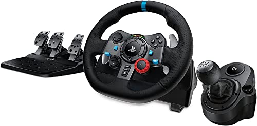 Logitech G29 Driving Force Race Wheel G Driving Force Shifter Bundle for PS3 and PS4 (Renewed)
