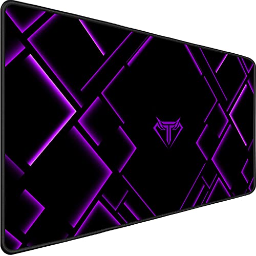 TEDNETGO Large Extended Gaming Mouse Pad, Long Mouse Pads, Extra Large Big Mouse Pad with Stitched Edge, XXL Non-Slip Computer Computer Keyboard Mat for Gamer/Desktop/Office/Home, Purple - color: Purple, size: 31.5L x 15.7W inches