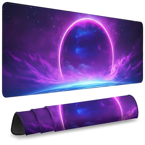Gaming Desk Mat with Silky Smooth Surface & Exquisite Patterns,31.5x11.8 Inches Large-Sized Mouse Pad, Perfect for Extended Gaming,Work,and Home Office Decor (Starry Sky 1) - color: Starry Sky 1