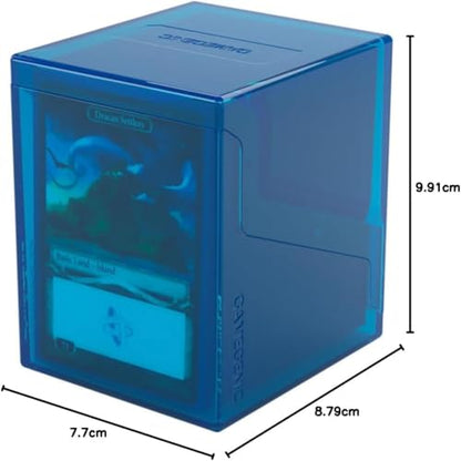 Gamegenic Bastion 100+ XL Deck Box - Compact, Secure, and Perfectly Organized for Your Trading Cards! Safely Protects 100+ Double-Sleeved Cards, Blue Color, Made