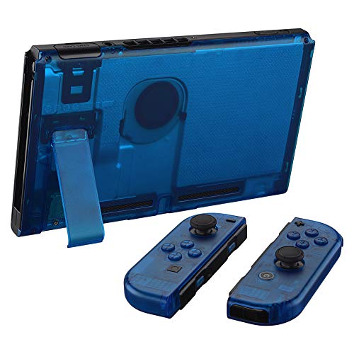 eXtremeRate DIY Replacement Shell Buttons for Nintendo Switch, Back Plate for Switch Console, Housing with Full Set Buttons for Joycon Handheld Controller - Clear Blue [No Electronics Parts] - color: Clear Blue