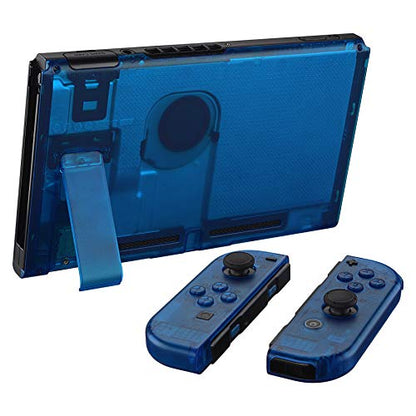eXtremeRate DIY Replacement Shell Buttons for Nintendo Switch, Back Plate for Switch Console, Housing with Full Set Buttons for Joycon Handheld Controller - Clear Blue [No Electronics Parts] - color: Clear Blue