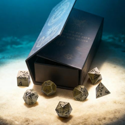 Octopus Metal RPG Dice Set,7-Piece,Solid Zinc Alloy with Antique Bronze Plated Finish,Gift for Tabletop Role-Playing Games & Collectors (Bronze) - color: Bronze