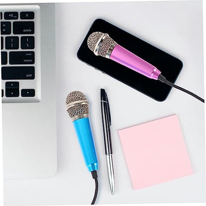 ibasenice 6pcs Mini Microphones Portable Vocal Microphones for Smartphones and Tablets Compact Design for Podcasting Singing Vlogging and Interviews Easy to Use