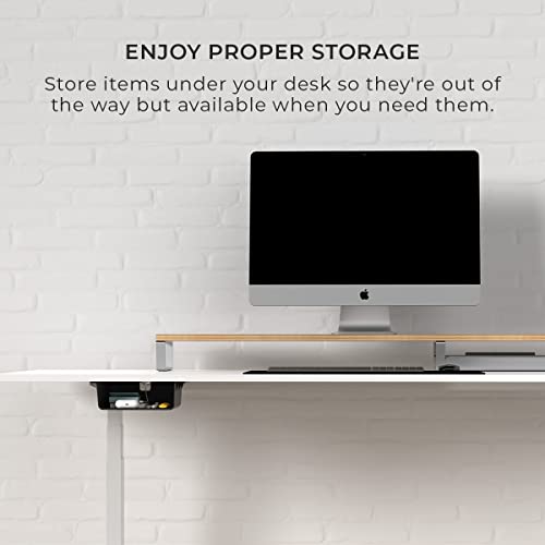 HumanCentric Under Desk Storage Shelf, Drawer Organizer | Office, Workstations, Tables, Sit Stand Desks, Gaming Setups, Mountable Storage Tray, Cable Management, Screw, Stick VHB Tape
