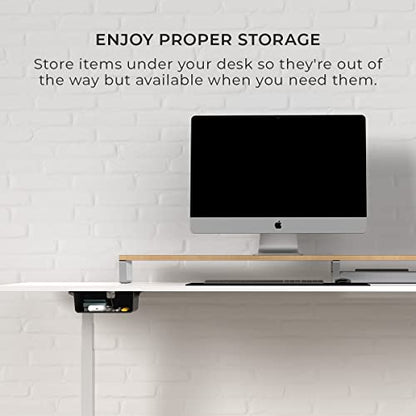 HumanCentric Under Desk Storage Shelf, Drawer Organizer | Office, Workstations, Tables, Sit Stand Desks, Gaming Setups, Mountable Storage Tray, Cable Management, Screw, Stick VHB Tape