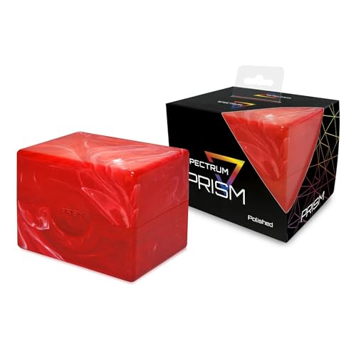 BCW Spectrum Prism Deck Case - Carnelian Red - 1 ct | Secure Snap Closure Card Deck Case | Fits 100 Double-Sleeved Cards | Trading Card Deck Storage Ideal for Magic the Gathering, Pokemon, and More - color: Carnelian Red, size: 1 Pack
