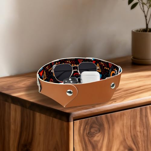 2Pcs PU Dice Holder Folding for RPG DND Table Games, Dice Trays Storage Box Portable Folding Rolling Dice Tray, Geometric Pattern - color: Multi 6